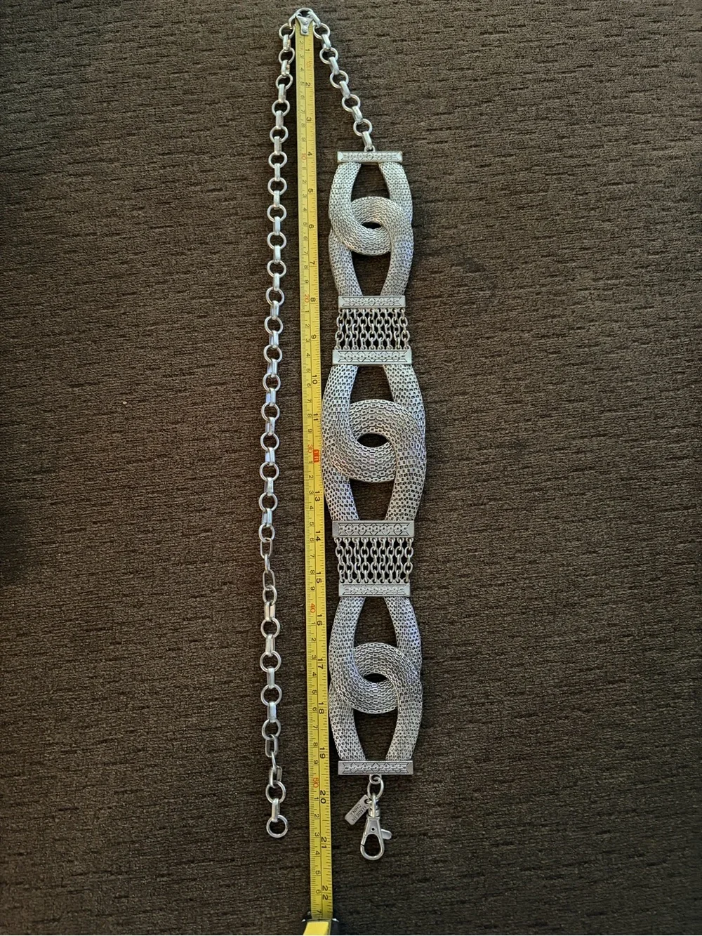 Chicos Vintage Statement Metal Belt, Y2K, Large Hip Chunky Link Chain, Retro